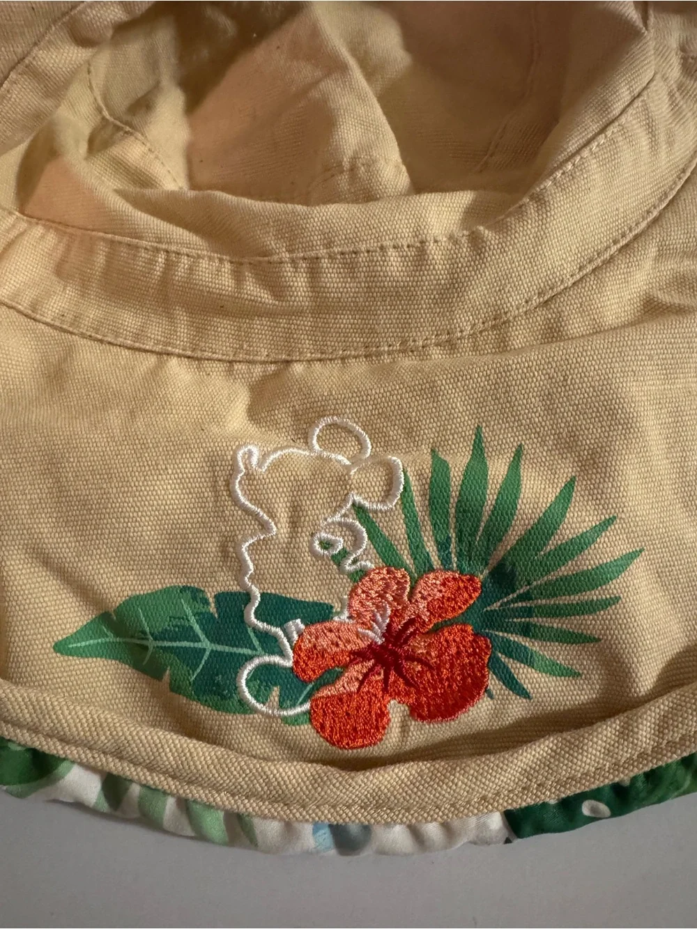 Tropical Leaf & Floral Sun Hat - Green & White